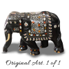 Decorative Elephant- Pure Rosewood Inlay Art
