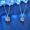 Simple style yellow gold plated Pendent Necklace with 1 karat Certified Moissanite - Image 2