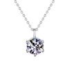 Simple style white gold plated Pendent Necklace with 1 karat Certified Moissanite - Image 5