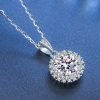 Elegant style Inlay  Pendant Necklace with 1 Karat Certified Geometric Moissanite - Image 4