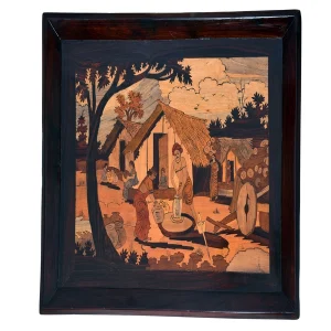 Echoes of Indian Village - Pure rose wood inlay Art