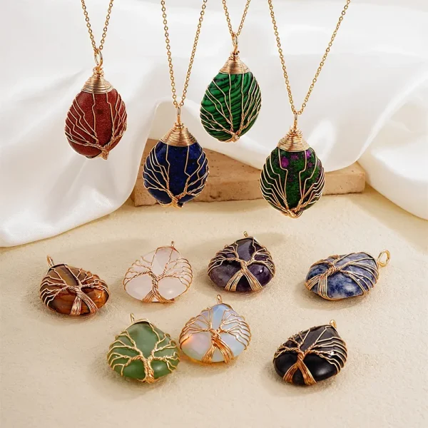 Natural Stone Knitting Pendant