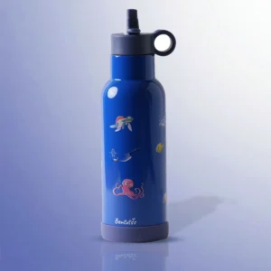 Dark Blue Aquarium Theme Water Bottle